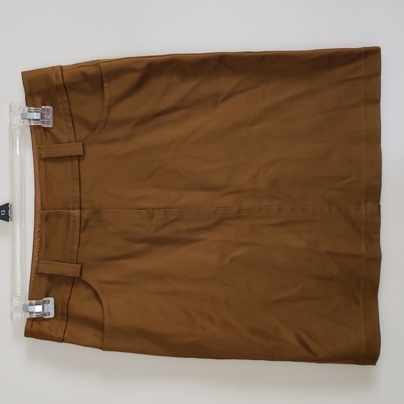 Trina Turk golden brown mini skirt, career, cotton stretch, women's size 2. - Picture 1 of 6